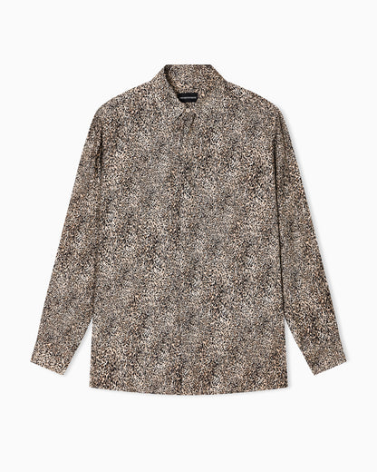 Emporio Armani Fluid-fabric shirt with animal print
