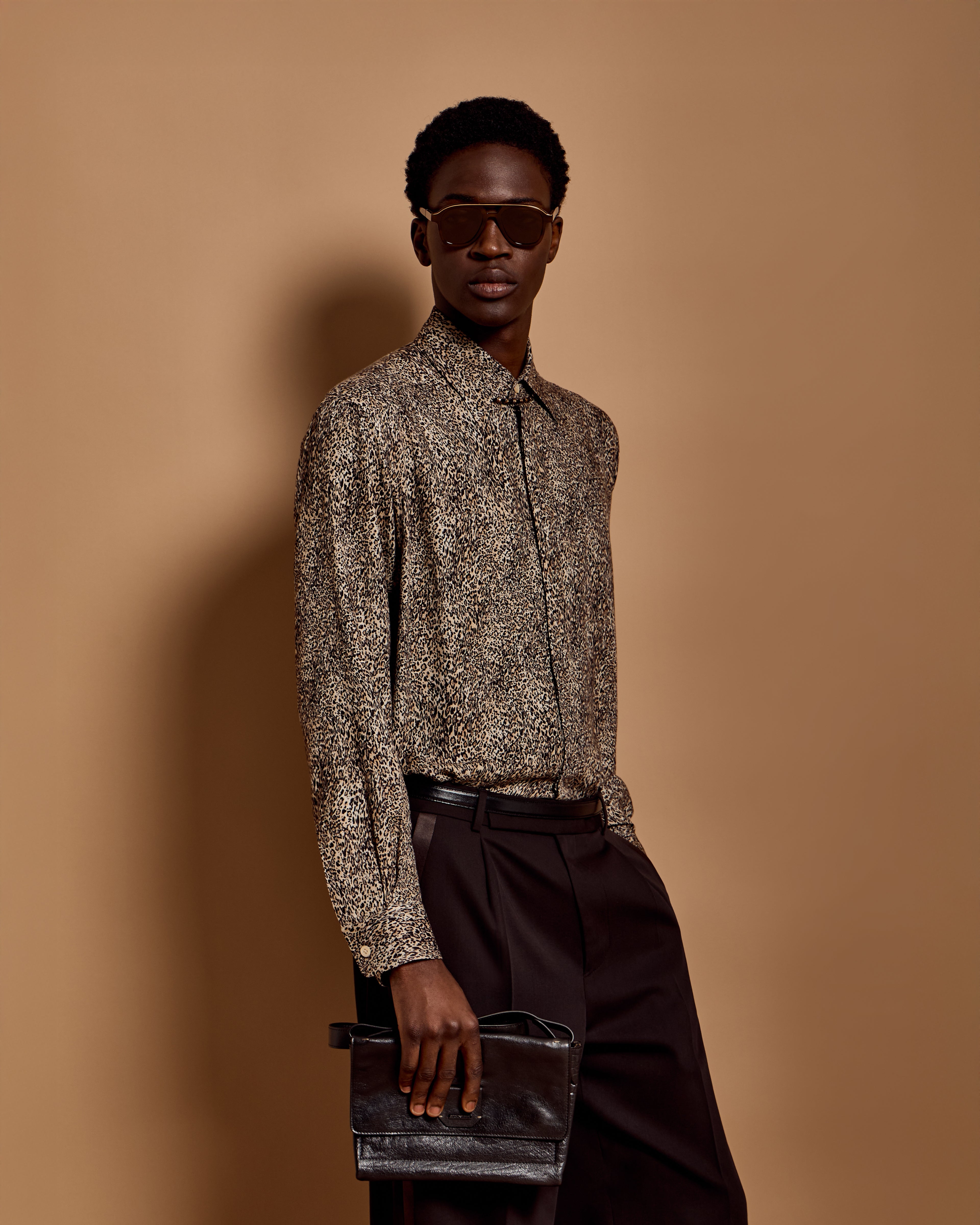 Emporio Armani Fluid-fabric shirt with animal print