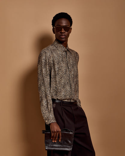 Emporio Armani Fluid-fabric shirt with animal print