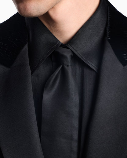 Emporio Armani Solid-colour, pleated fabric shirt