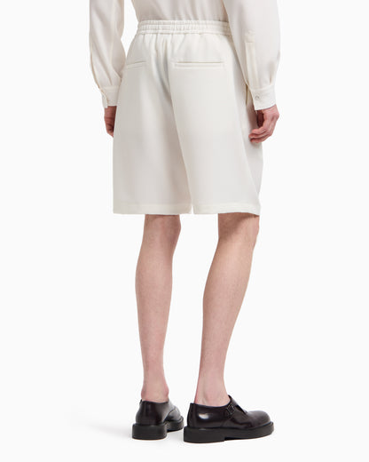 Emporio Armani Icon 3D piqué-effect crêpe jersey Bermuda shorts