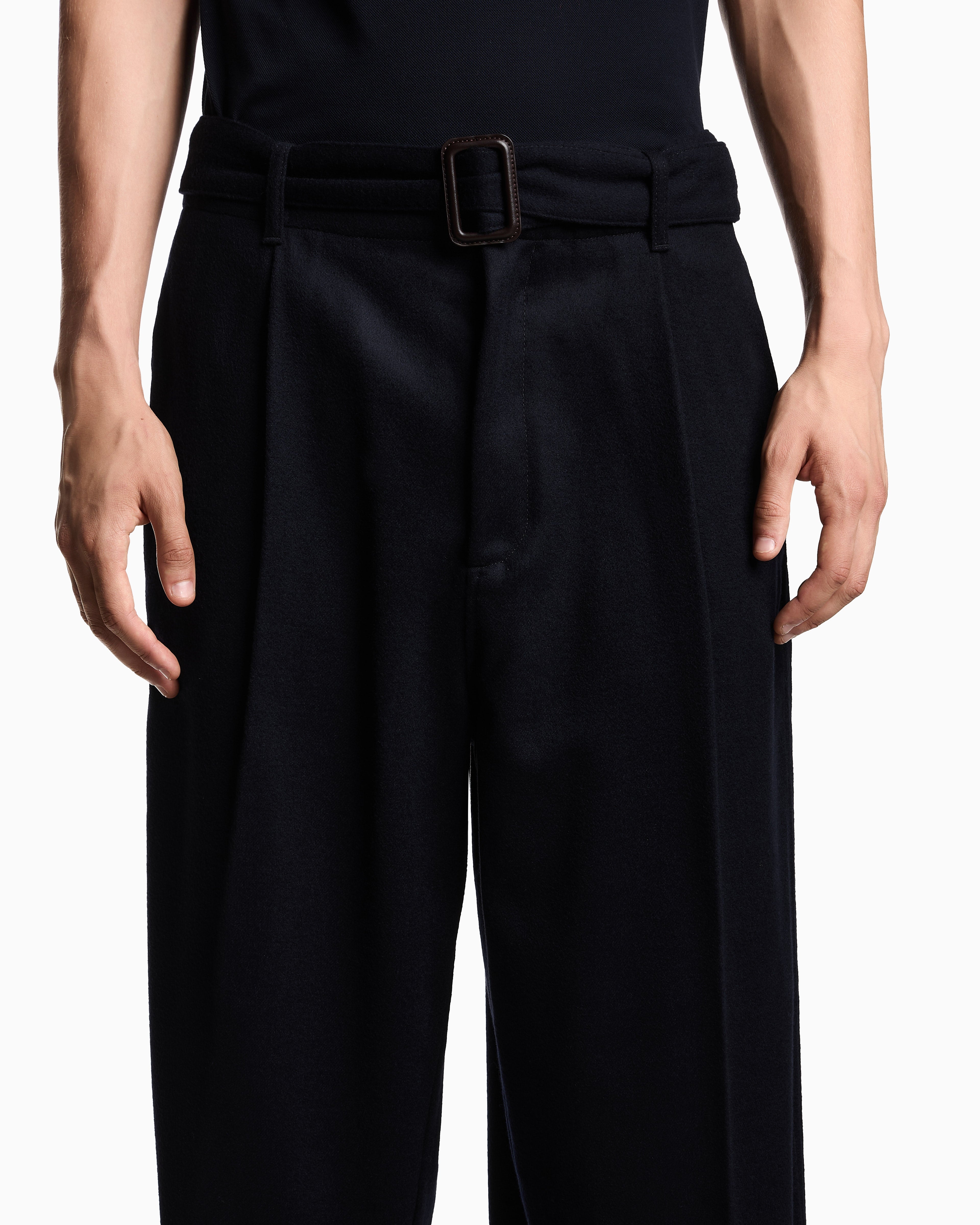 Emporio Armani Virgin wool trousers with belt