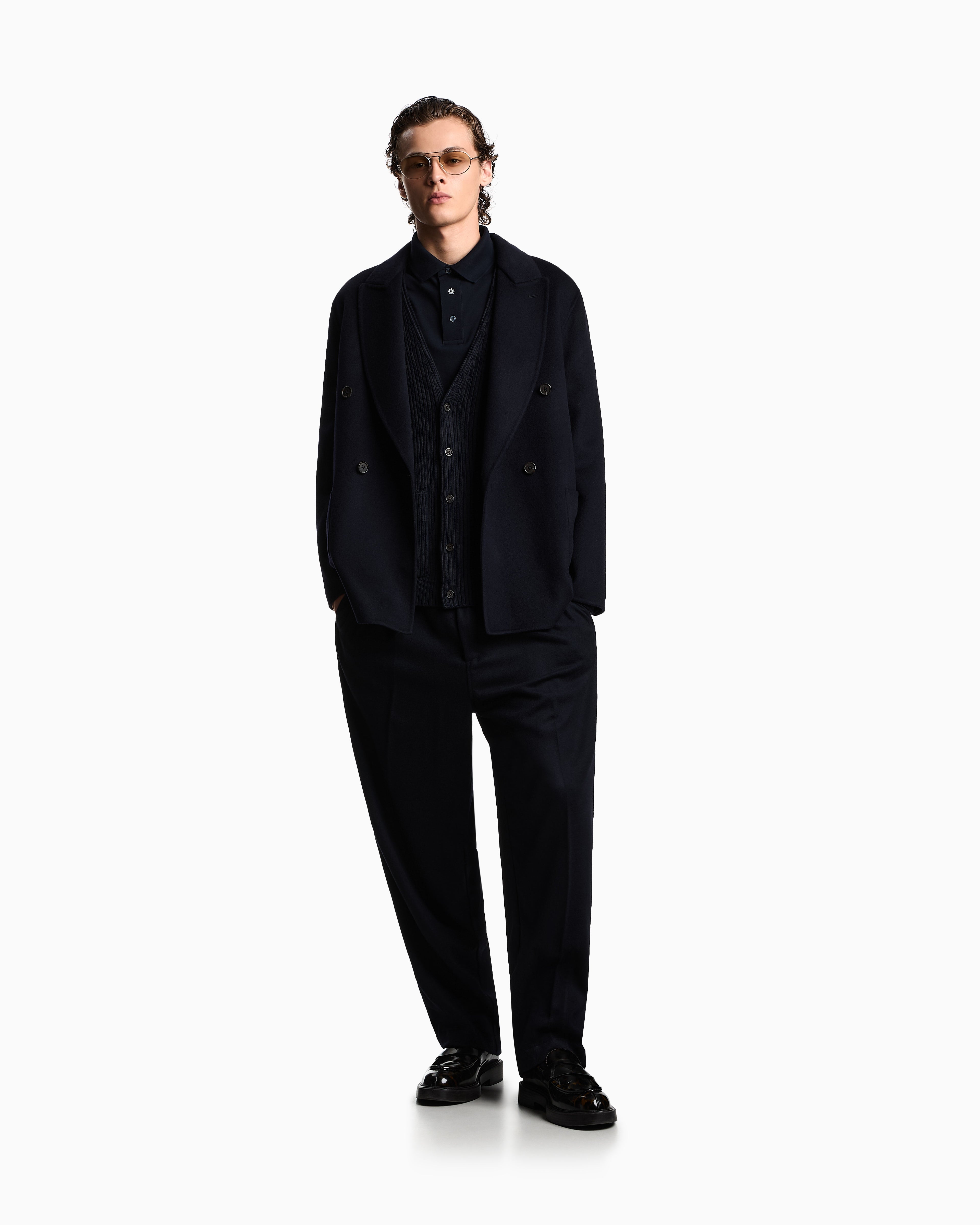 Emporio Armani Virgin wool trousers with belt