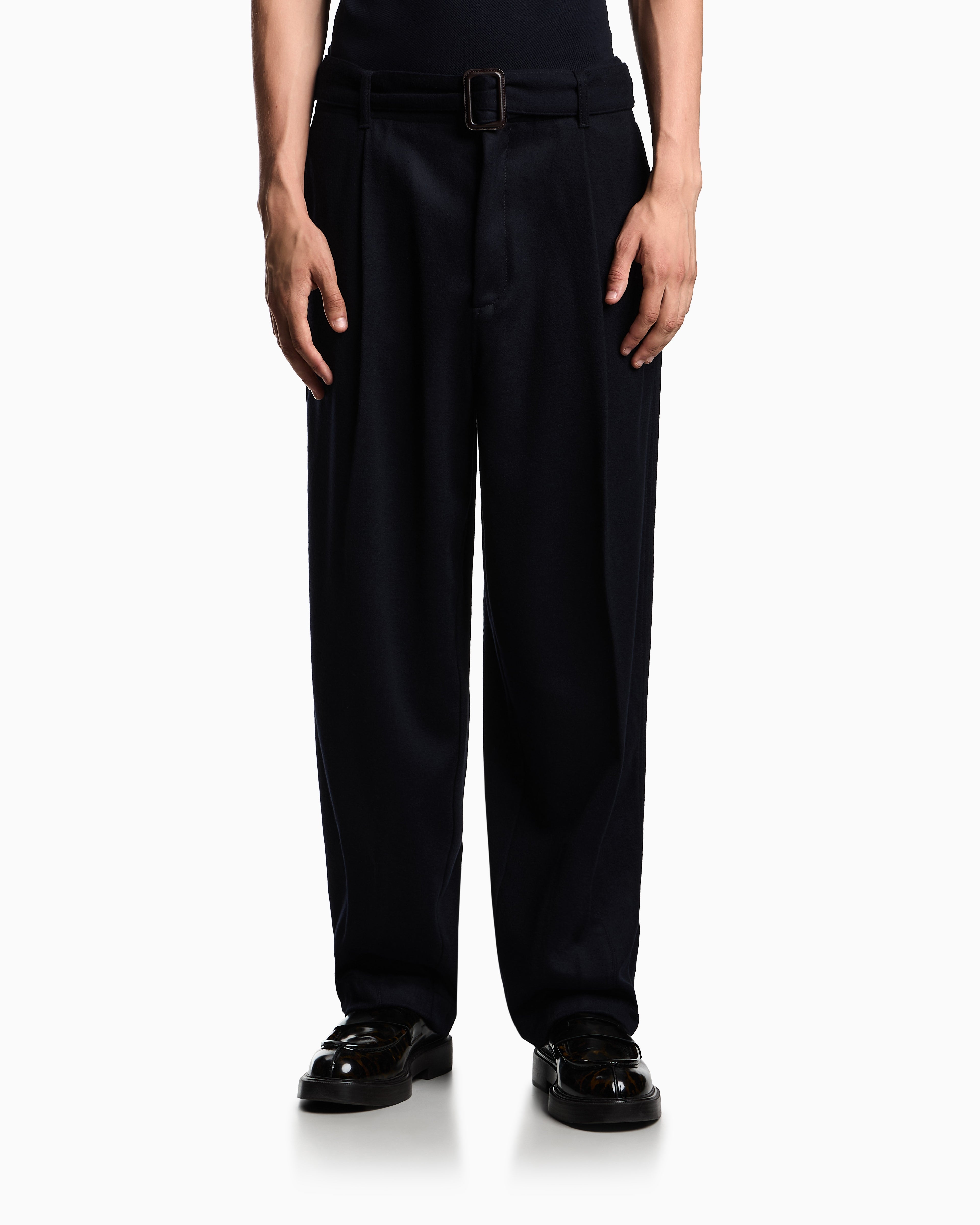 Emporio Armani Virgin wool trousers with belt