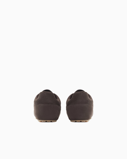Emporio Armani Suede Sneakers With Micro-Perforated Details Brown