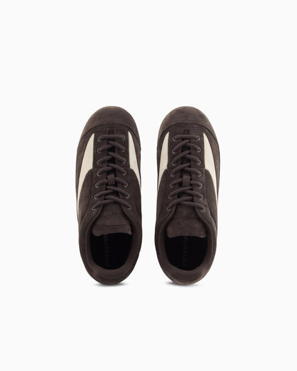 Emporio Armani Suede Sneakers With Micro-Perforated Details Brown