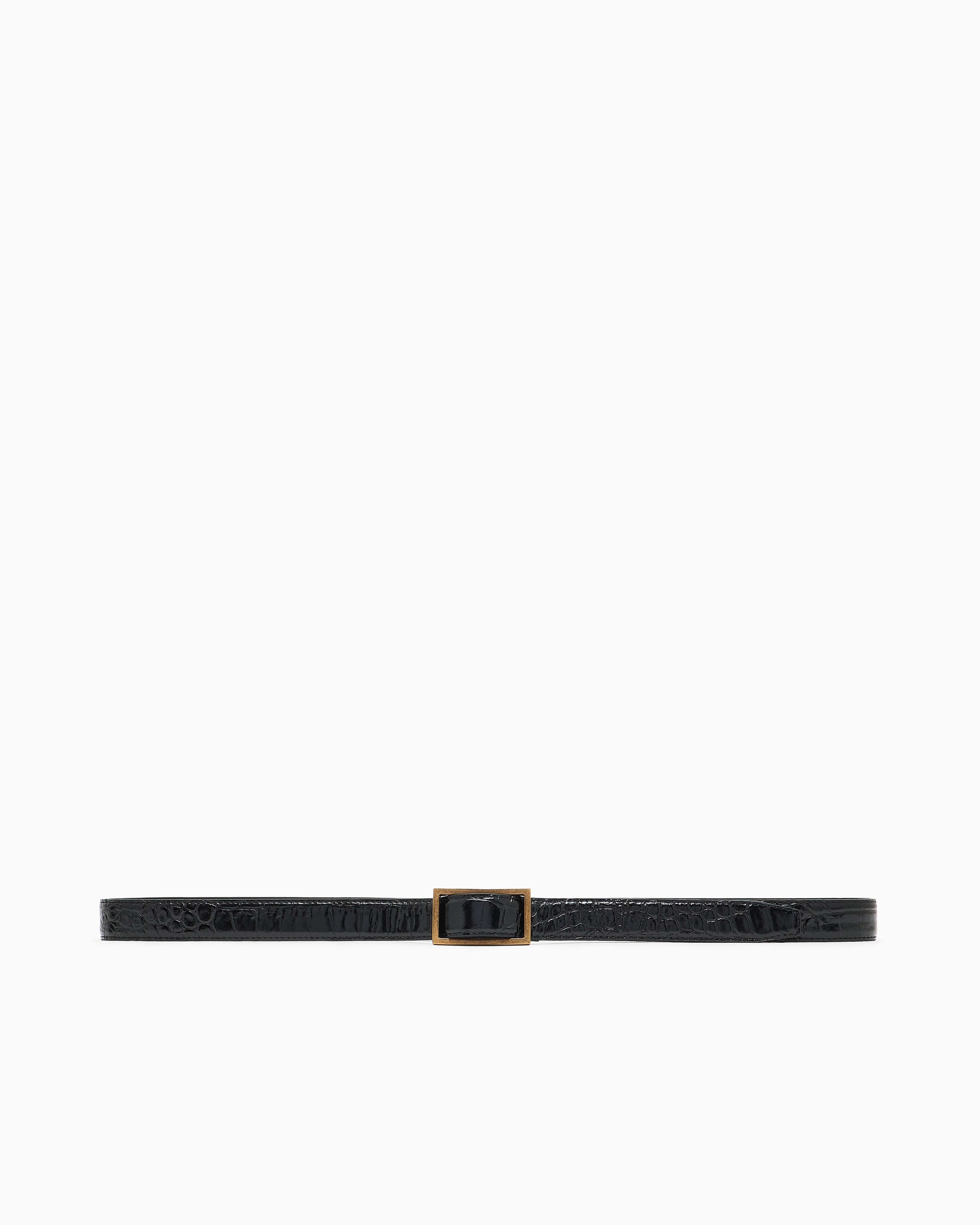 Emporio Armani Belt in mock-croc leather with plate