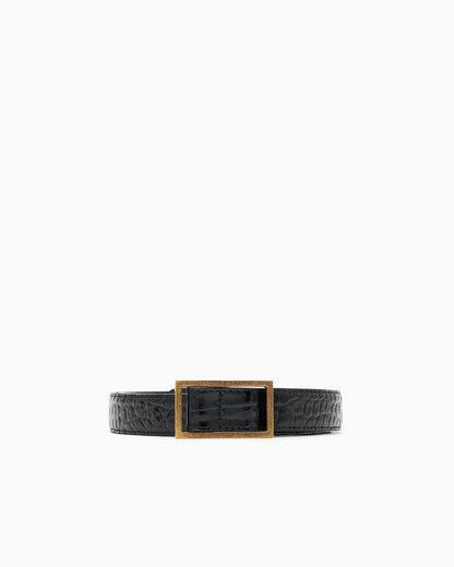 Emporio Armani Belt in mock-croc leather with plate