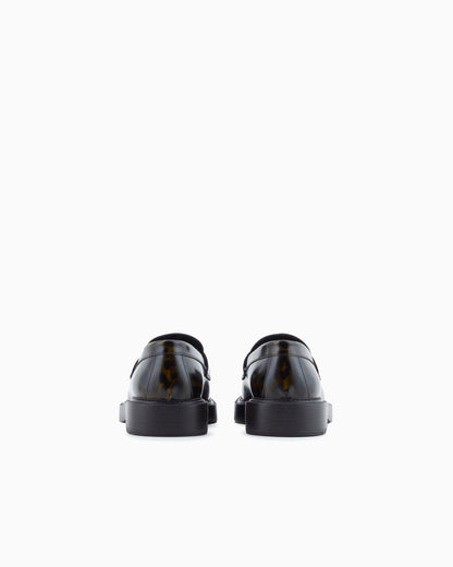 Emporio Armani Speckled Leather Loafers Patterned