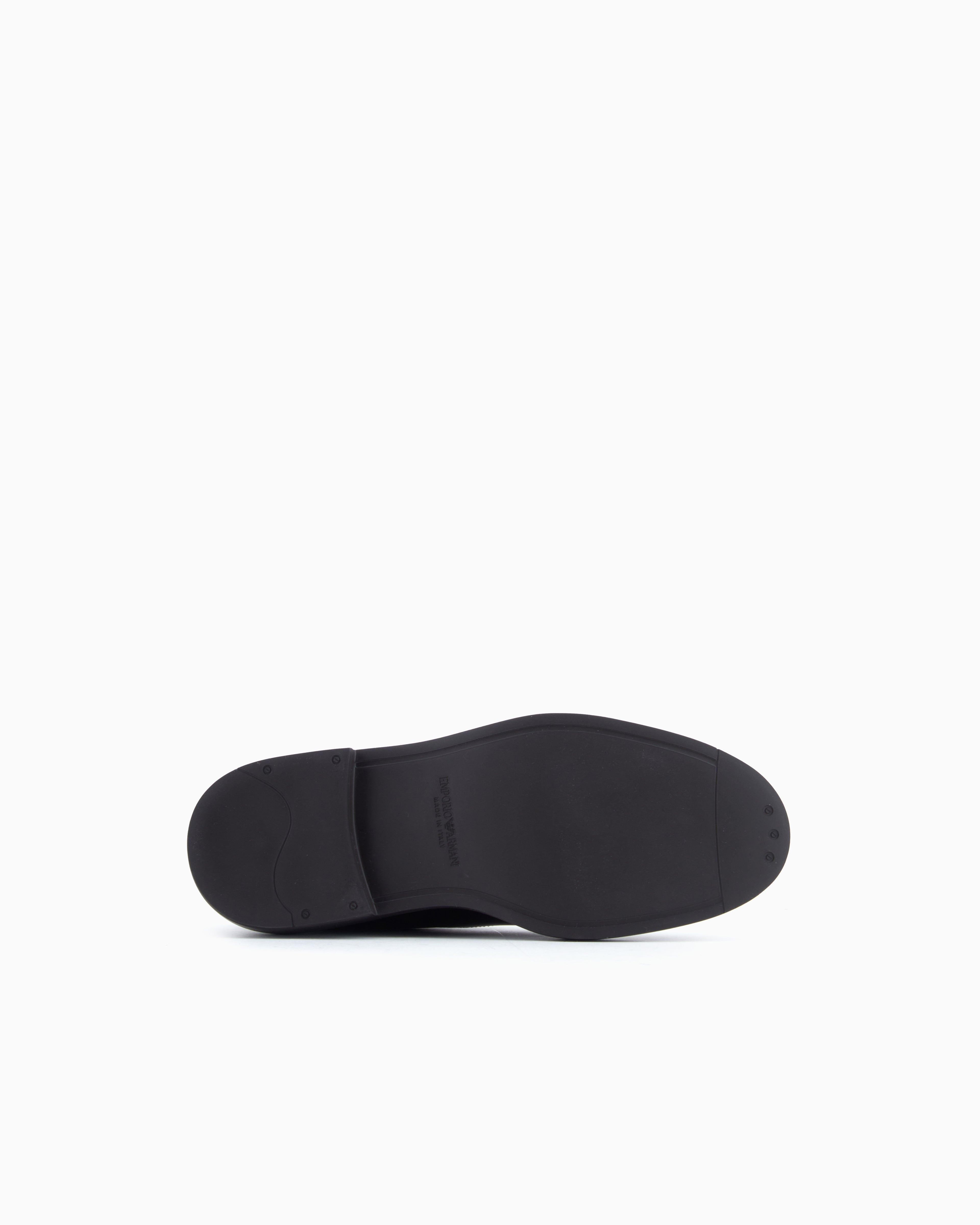 Emporio Armani Brushed Leather Monkstraps Brown