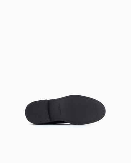 Emporio Armani Brushed Leather Monkstraps Brown