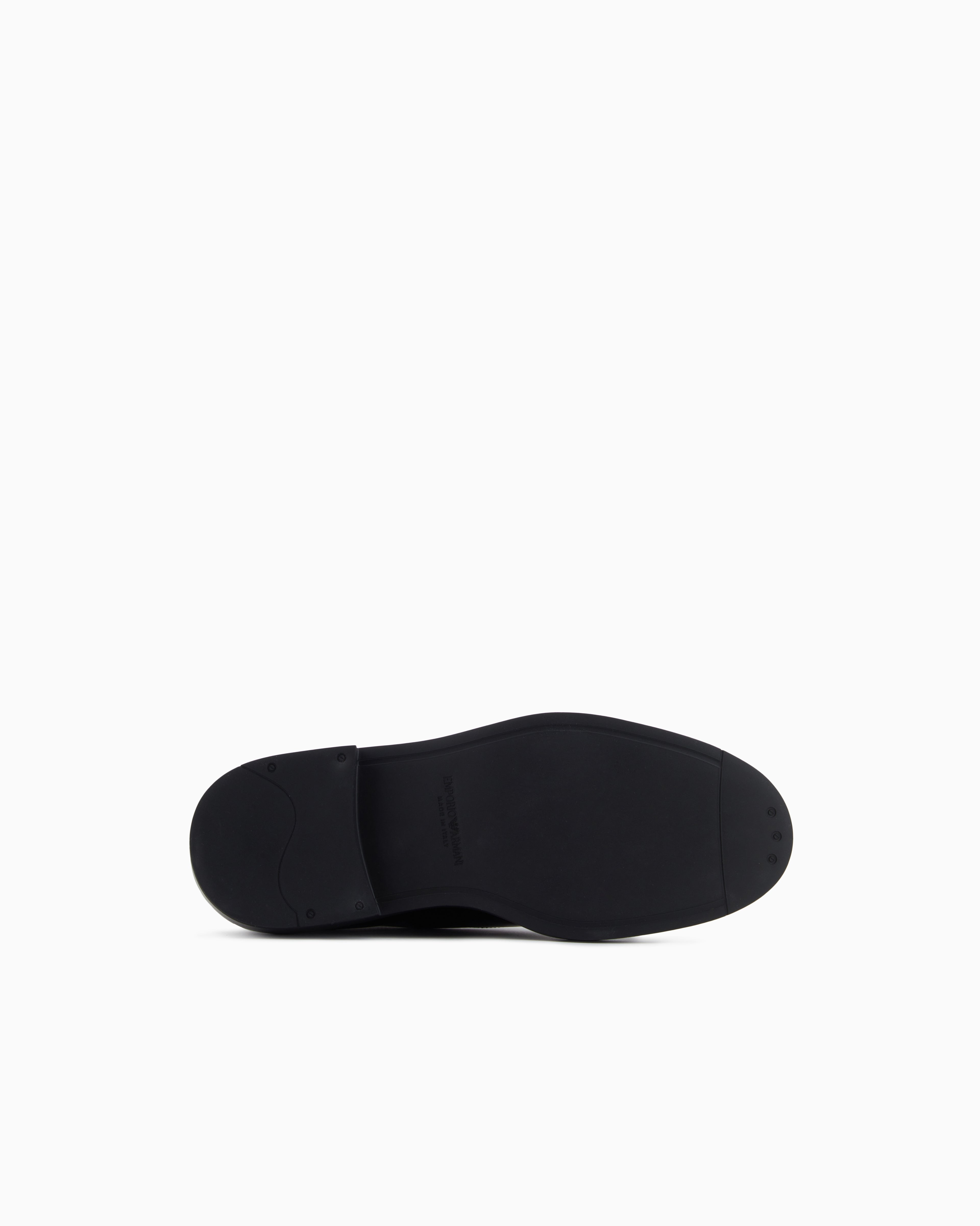 Emporio Armani Brushed Leather Monkstraps Black