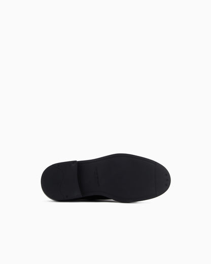 Emporio Armani Brushed Leather Monkstraps Black