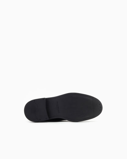 Emporio Armani Dappled Leather Beatle Boots Black