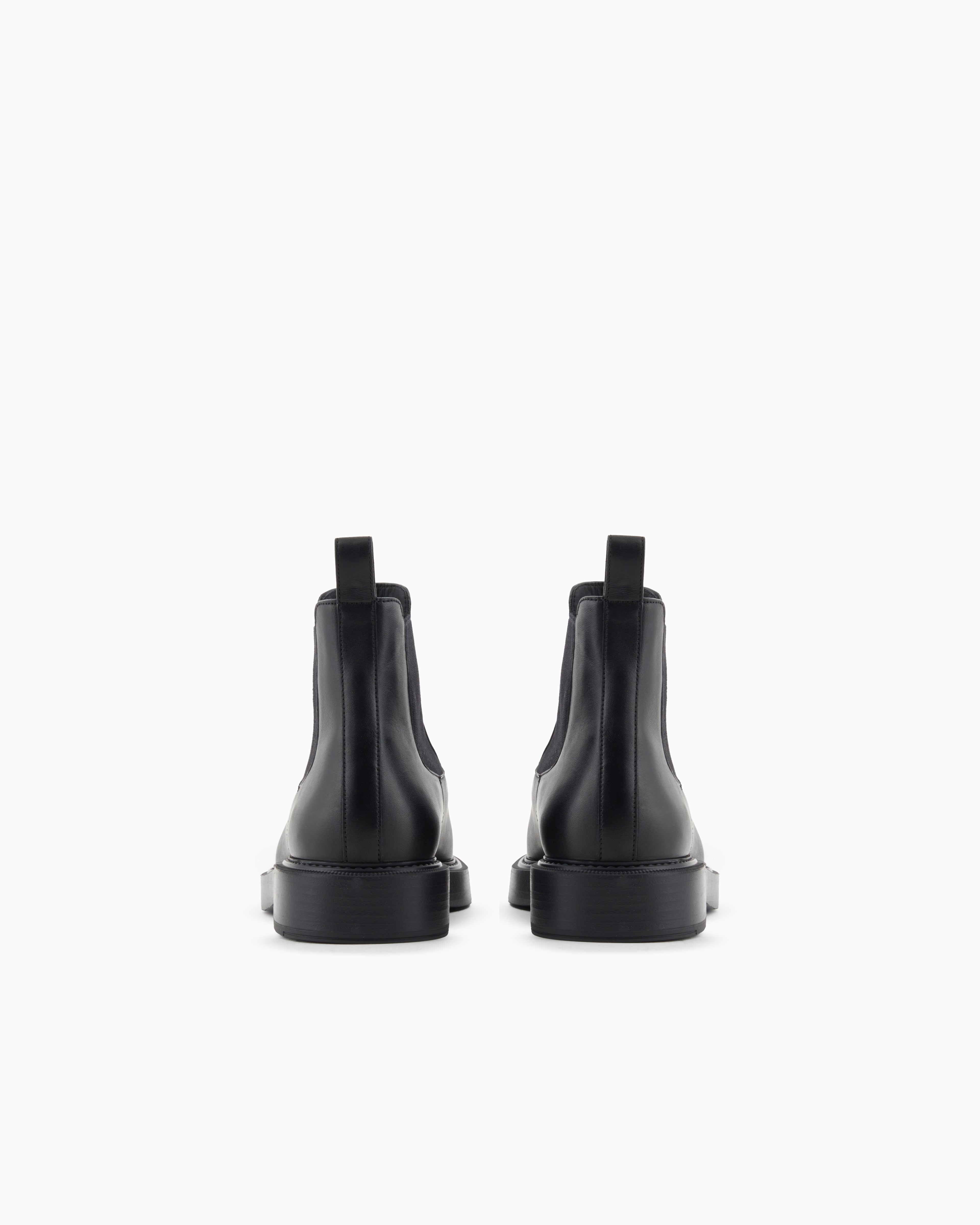 Emporio Armani Dappled Leather Beatle Boots Black