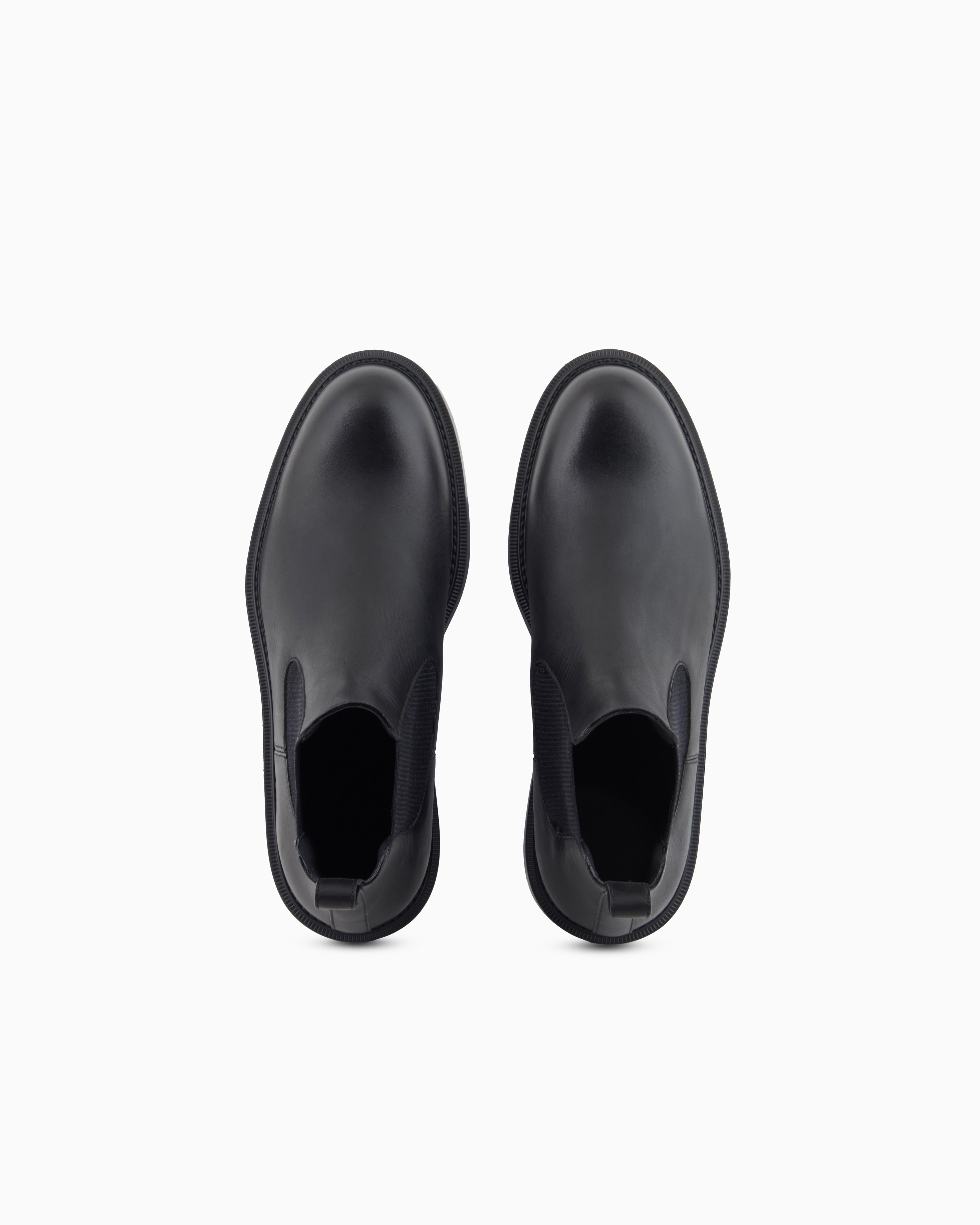 Emporio Armani Dappled Leather Beatle Boots Black