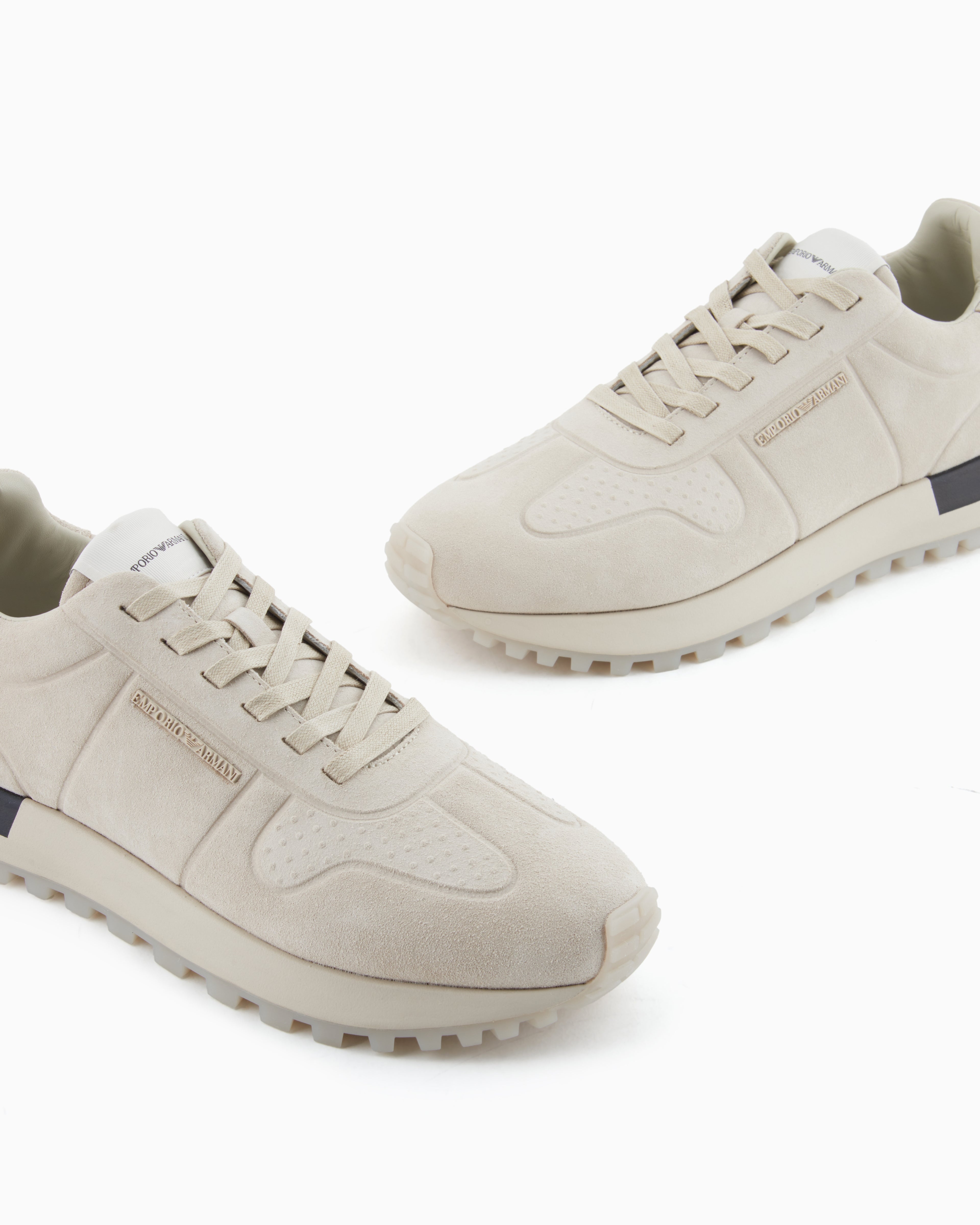 Emporio Armani Suede Sneakers White