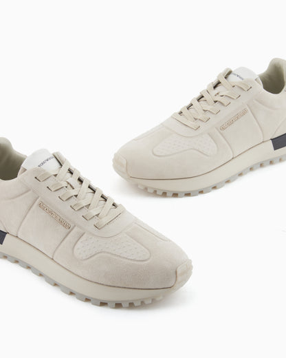 Emporio Armani Suede Sneakers White