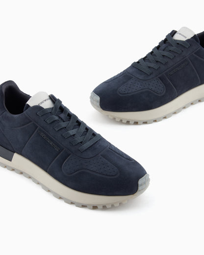 Emporio Armani Suede Sneakers Navy Blue