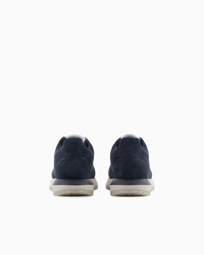 Emporio Armani Suede Sneakers Navy Blue