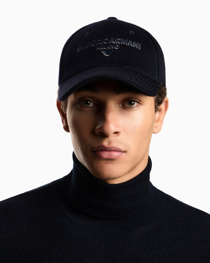 Emporio Armani Virgin-wool baseball cap with embroidered logo