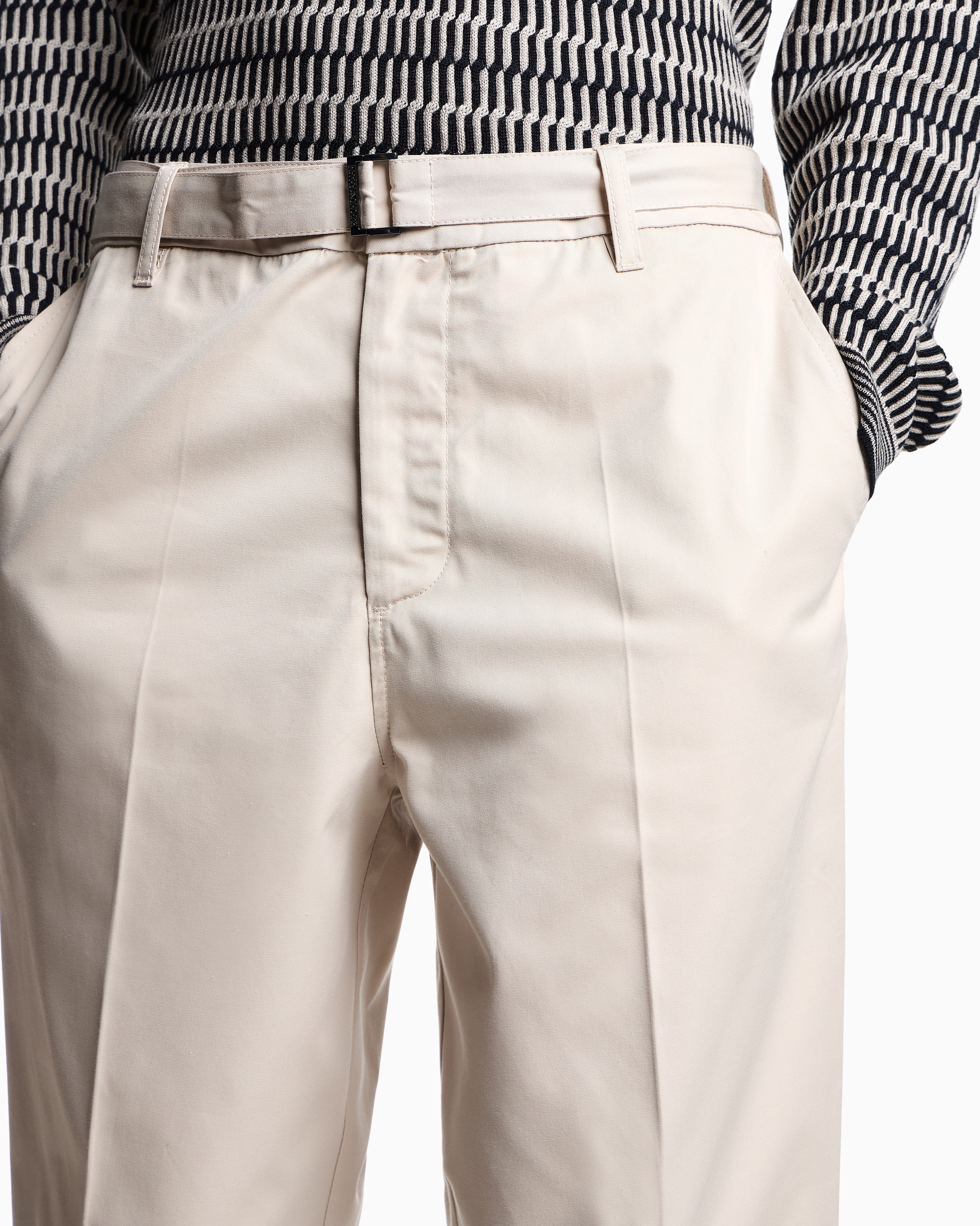 Emporio Armani Cotton trousers with matching belt