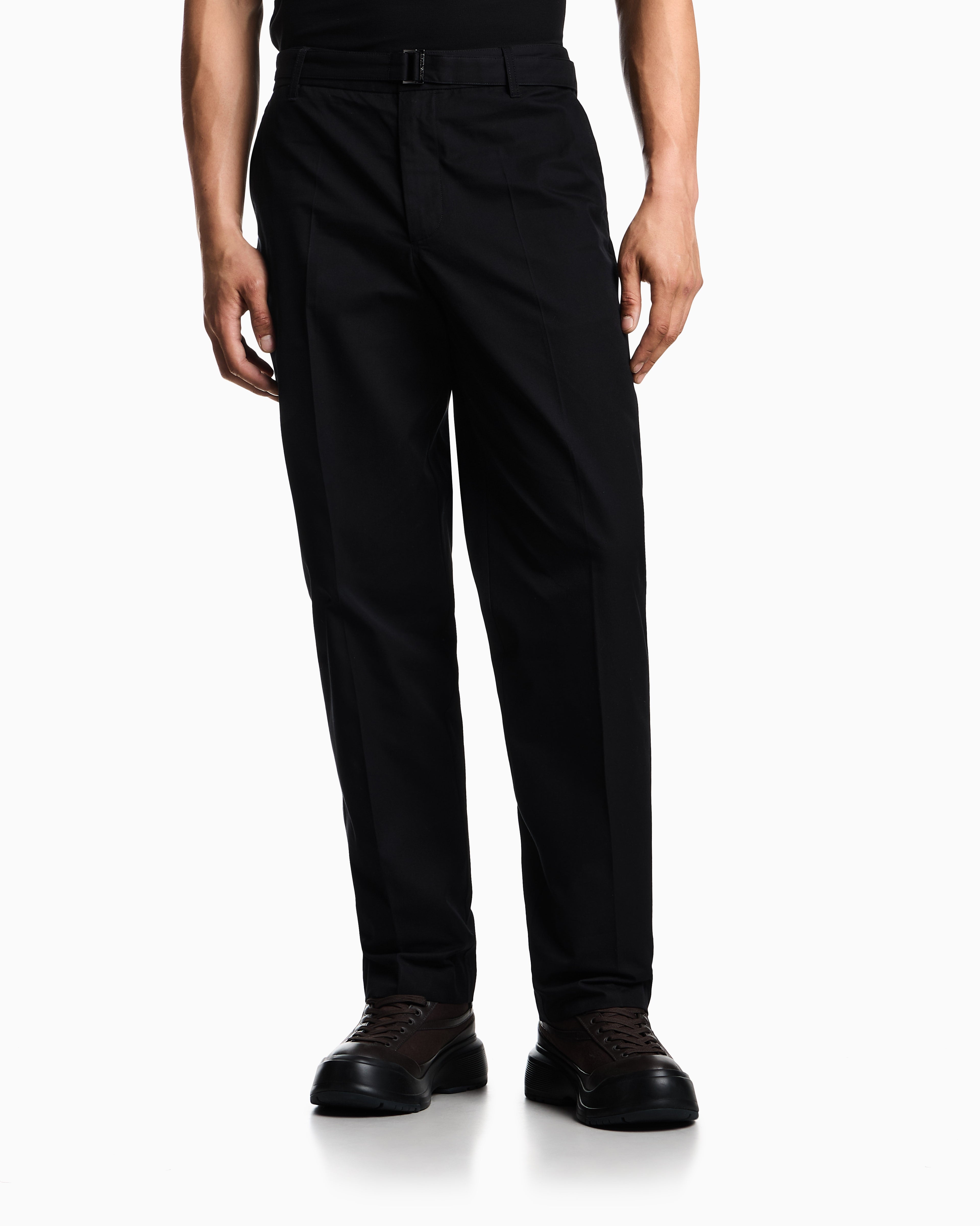 Emporio Armani Cotton trousers with matching belt