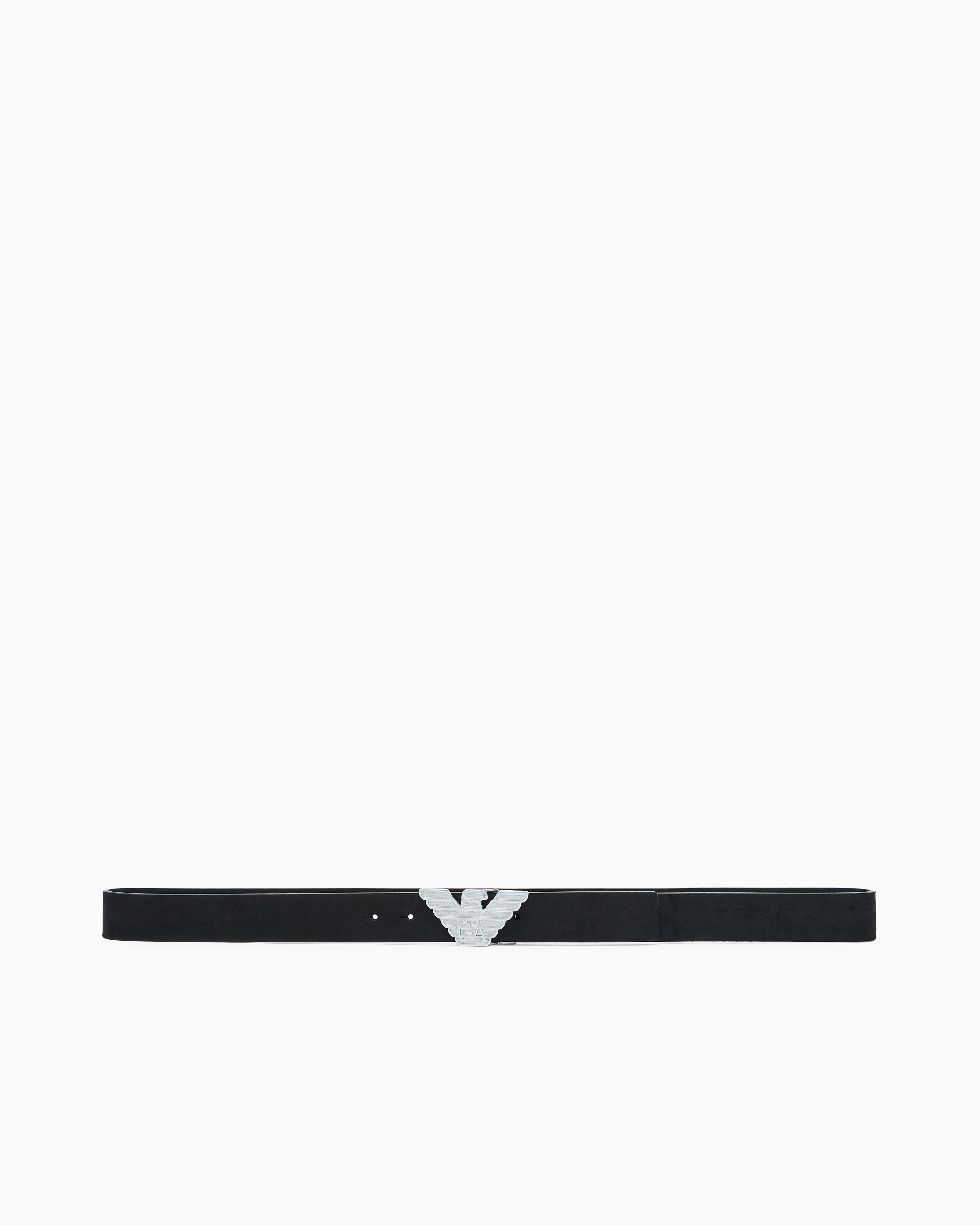 Emporio Armani New York smooth leather belt with eagle plate