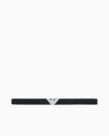 Emporio Armani New York smooth leather belt with eagle plate