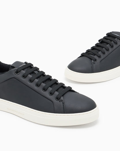 Emporio Armani Supple Leather Sneakers Black