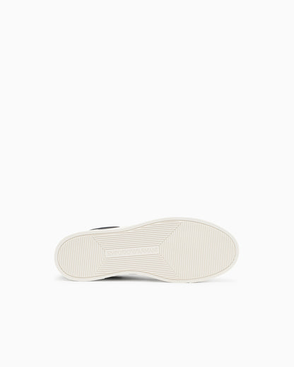Emporio Armani Supple Leather Sneakers Black