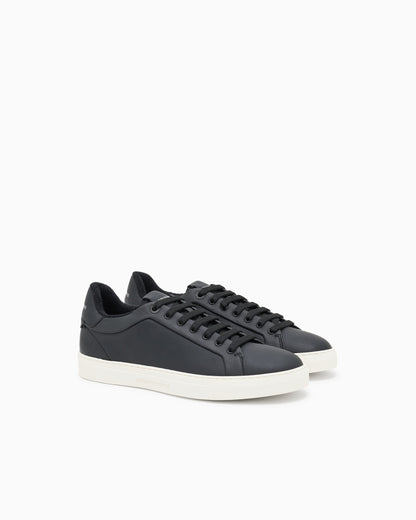 Emporio Armani Supple Leather Sneakers Black