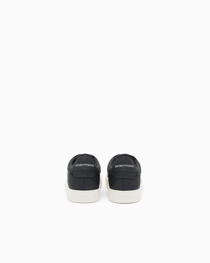 Emporio Armani Supple Leather Sneakers Black