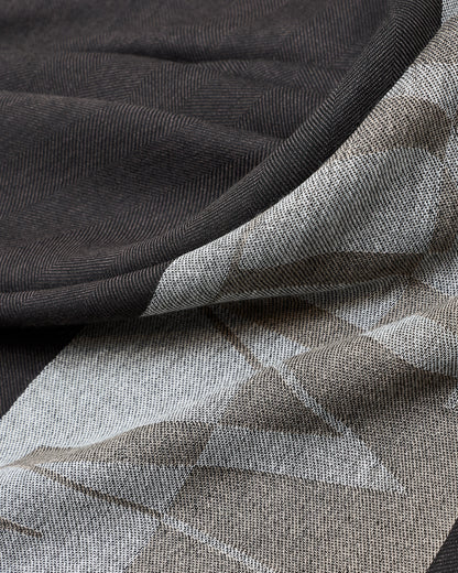 Emporio Armani Striped scarf with oversized logo