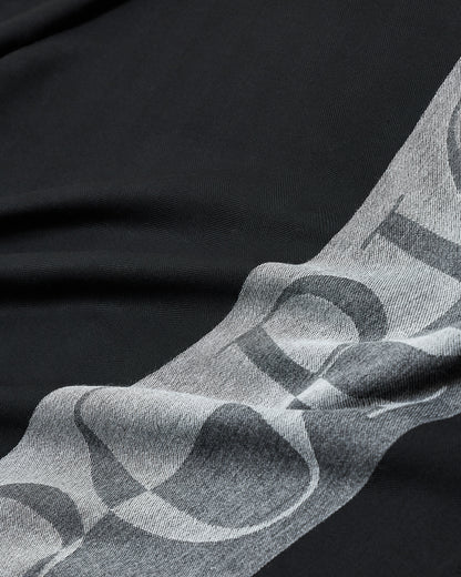 Emporio Armani Striped scarf with oversized logo