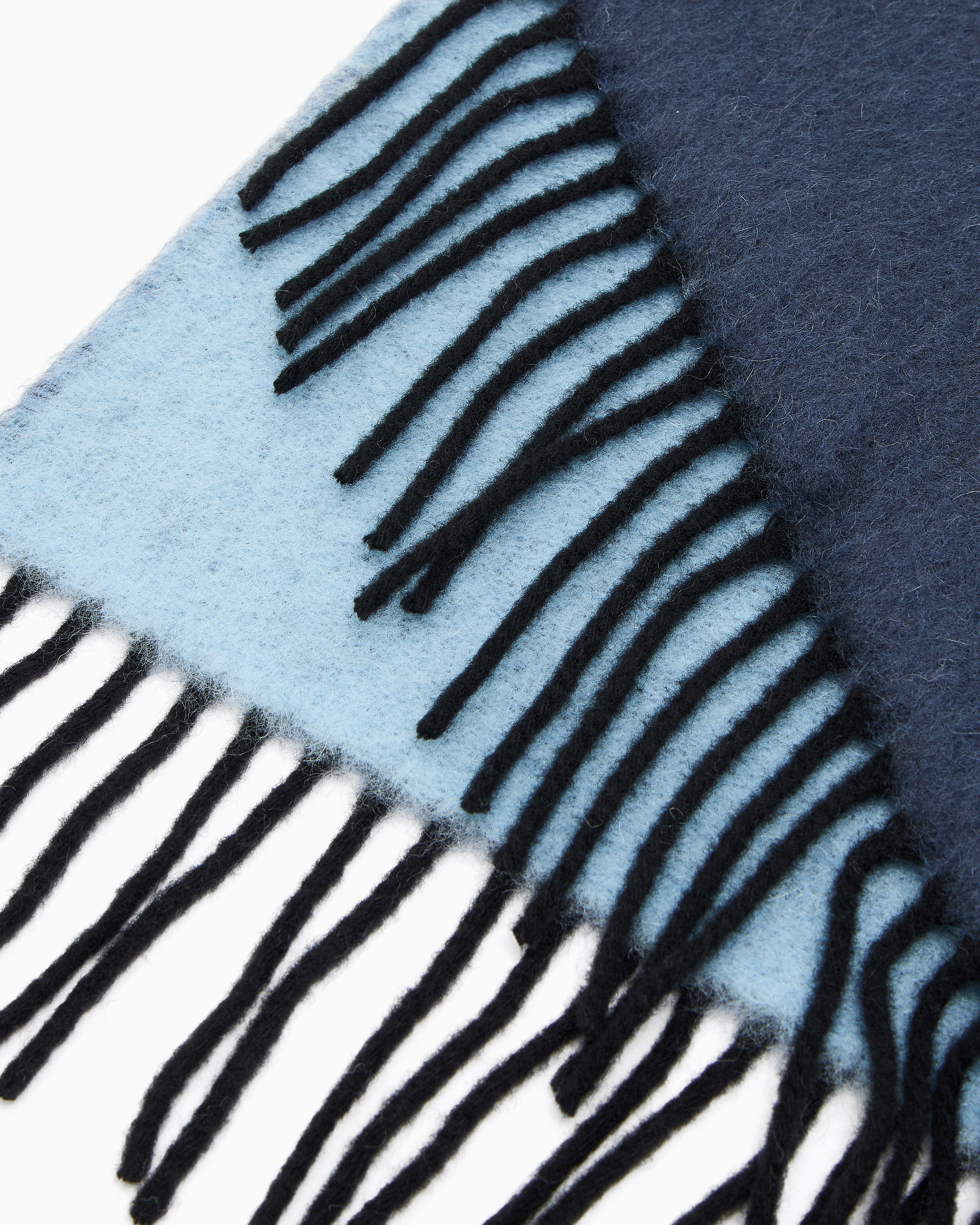 Emporio Armani Two-tone wool-blend scarf with oversized lettering