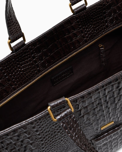 Emporio Armani Crocodile-embossed leather briefcase