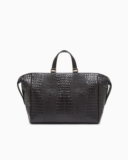 Emporio Armani Crocodile-embossed leather briefcase