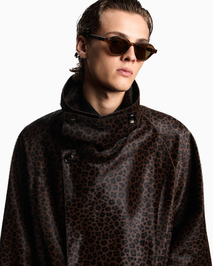 Emporio Armani Animal-print pony hair trench coat