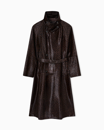 Emporio Armani Animal-print pony hair trench coat