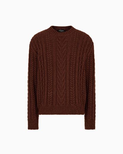 Emporio Armani Cable-knit jumper in a wool and lurex blend