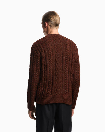 Emporio Armani Cable-knit jumper in a wool and lurex blend