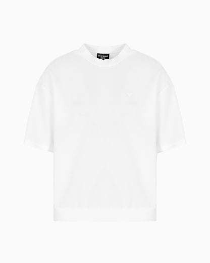 Emporio Armani Icon 3D piqué-effect crêpe jersey T-shirt