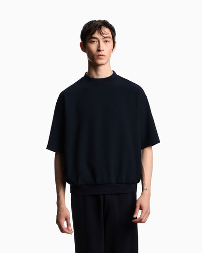Emporio Armani Icon 3D piqué-effect crêpe jersey T-shirt