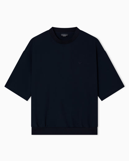 Emporio Armani Icon 3D piqué-effect crêpe jersey T-shirt