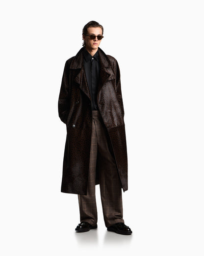 Emporio Armani Check-motif flannel trousers with pleats