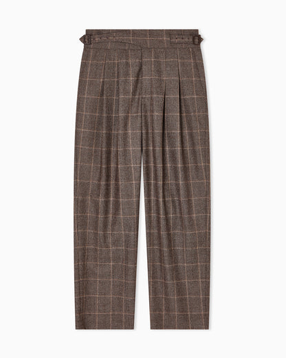 Emporio Armani Check-motif flannel trousers with pleats