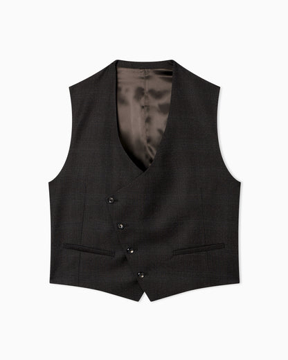 Emporio Armani Waistcoat in Prince of Wales check super 130s wool
