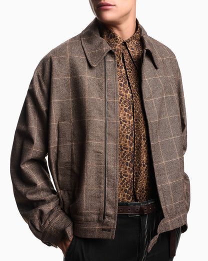 Emporio Armani Flannel blouson with a check motif
