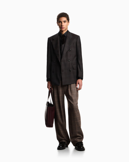 Emporio Armani Double-breasted blazer in a Prince of Wales check super 130s wool